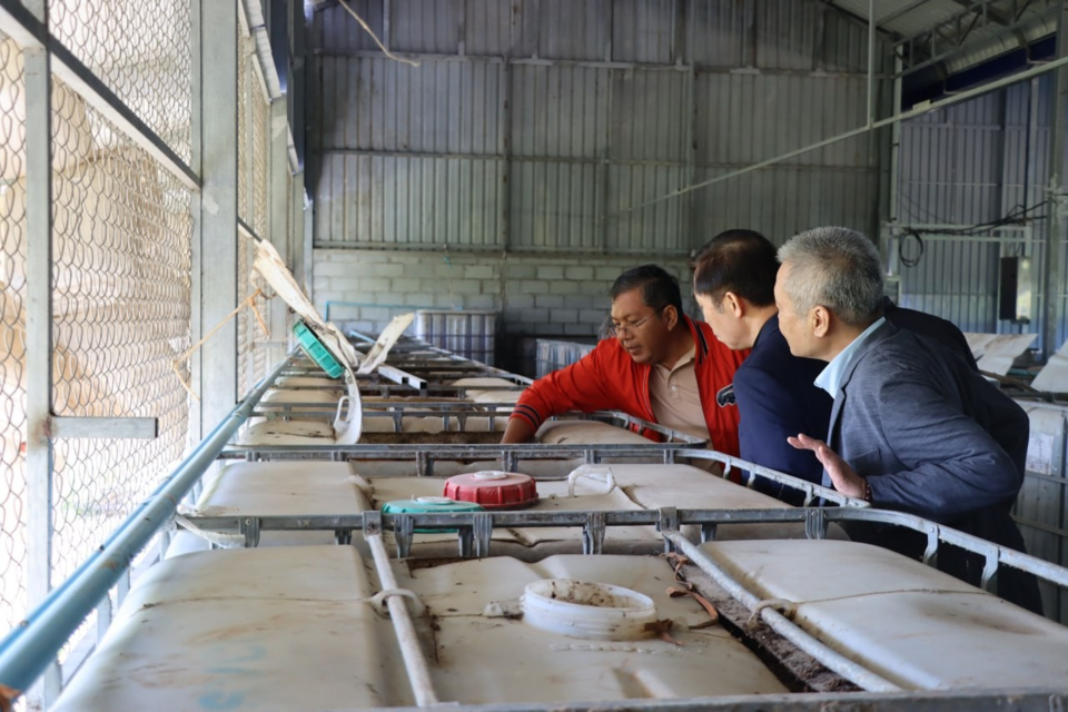 에코코캄-(주)투위-스레이스눌 비료회사 관계자들이 캄보디아 비료공장을 살펴보고 있다. /사지제공=(주)투위