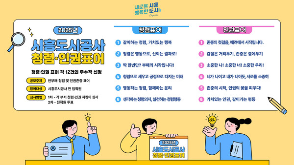 2025년도 청렴·인권 표어 공모전 우수작 선정 안내 /사진제공=시흥도시공사