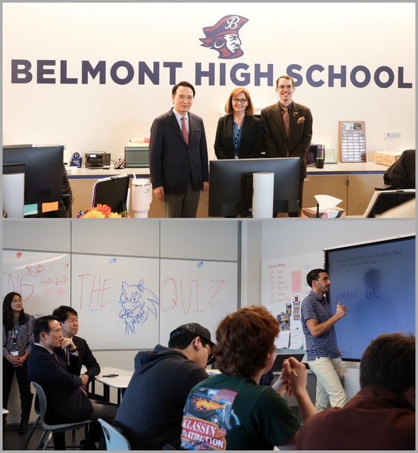 임태희 교육감, 벨몬트 고등학교 방문 /사진제공=경기도교육청