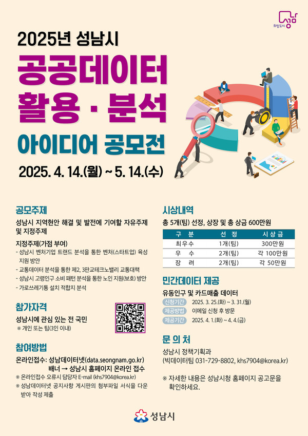 성남시 공공데이터 활용 분석 아이디어 공모 안내 포스터 /자료제공=성남시