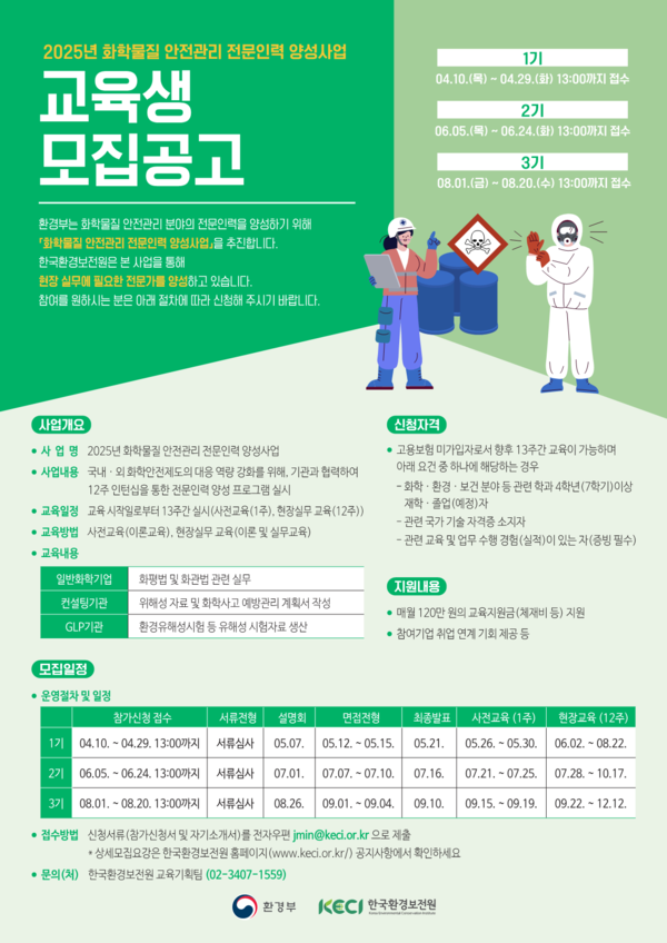 환경보전원, 화학물질 안전관리 전문인력 양성 /자료제공=한국환경보전원