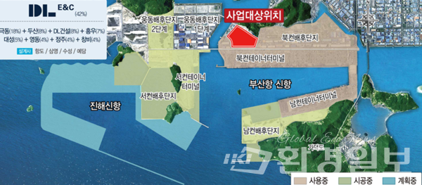 욕망산 제거 공사는 DL이앤씨 컨소시엄이 맡아 진행 중이다. /자료제공=부산항만공사 