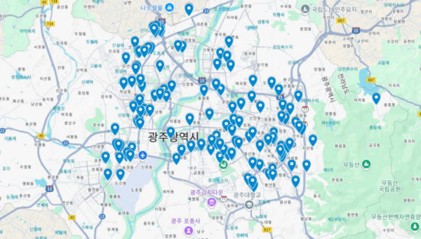 박필순 시의원이 제작한 광주 싱크홀 지도 /사진제공=박필순 시의원