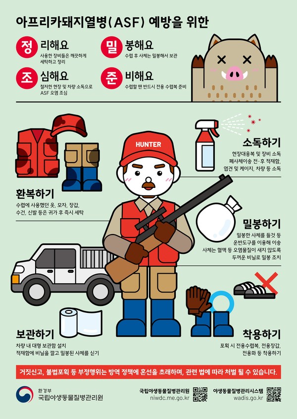 아프리카돼지열병 방역수칙 포스터 /자료제공=환경부