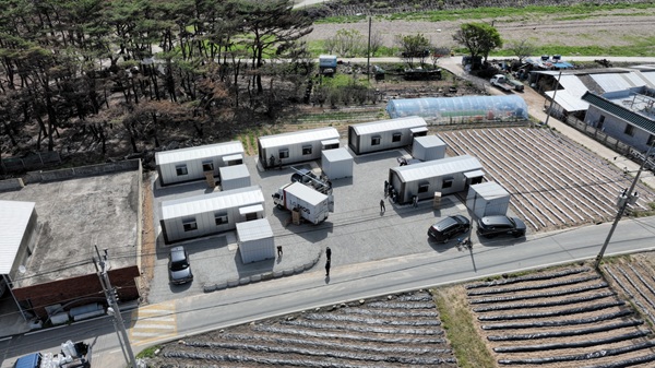 산불 피해 임시주택 설치 /사진제공=청송군