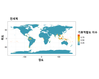 마른나무흰개미 기후적합도 분석 결과 /사진제공=국립수목원