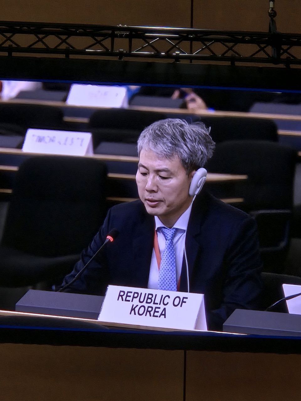 수석대표로 INC5.2에 참석한 정기용 외교부 기후변화대사 /사진제공=외교부