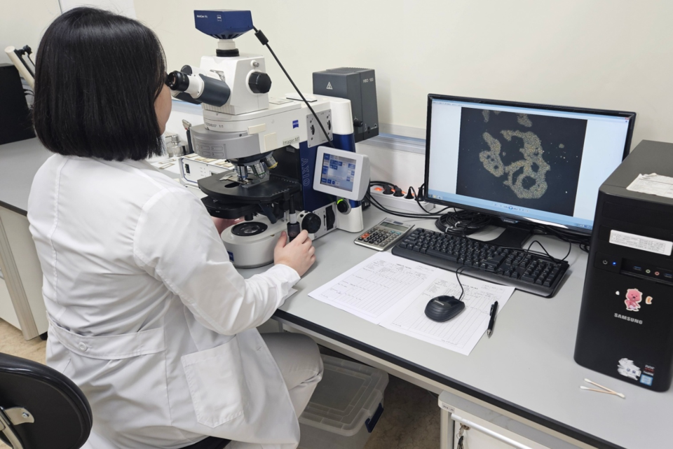 녹조 채수 분석 모습 /사진제공=환경부