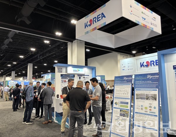 지난 6월 ‘ACE 2025’에서 한국수자원공사가 국내 물 분야 혁신기업들과 함께 운영한 전시 부스 /사진제공=한국수자원공사