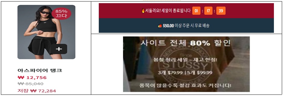 구매를 유도하는 사기 사이트 화면 /자료제공=한국소비자원