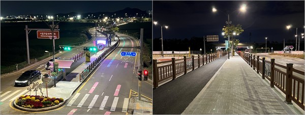 안전 펜스 교체 및 야간 경관 조명 설치가 완료된 갯골생태공원 진입로 전경 /사진제공=경기도의회