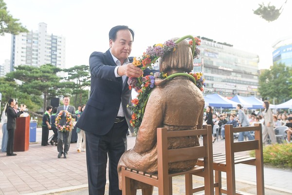 오산평화의소녀상 건립 9주년 기념식 /사진제공=오산시