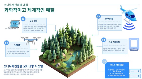 소나무재선충병 예찰 과정 /사진제공=산림청