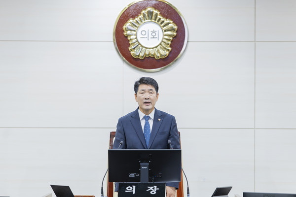 배정수의장 개회사 모습. /사진제공=화성특례시의회