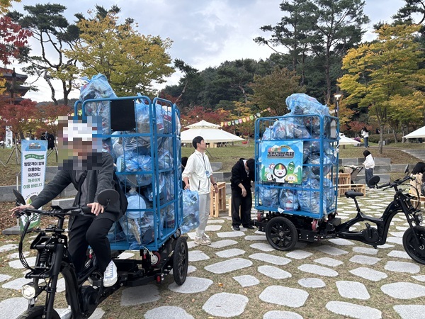 김천김밥축제에 운영된 화물용 전기자전거 /사진제공=김천시