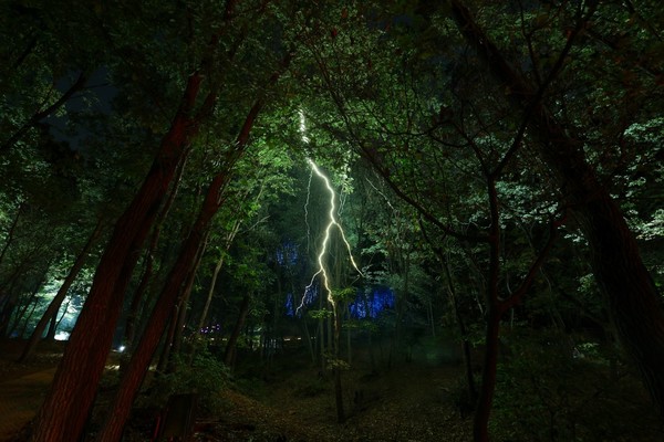 레이저로 실감나게 구현된 천둥 구간 전경 /사진제공=부천시