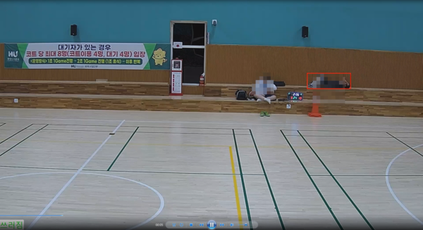 AI 영상분석을 통한 이용자 쓰러짐 탐지 화면. /사진제공=화성도시공사